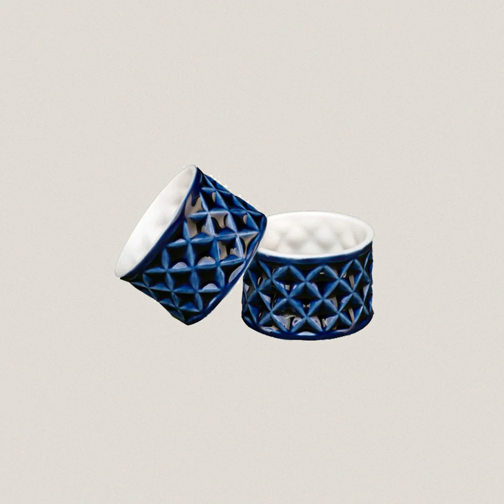 Blue Portomarínico Napkin Ring Pack 4 services