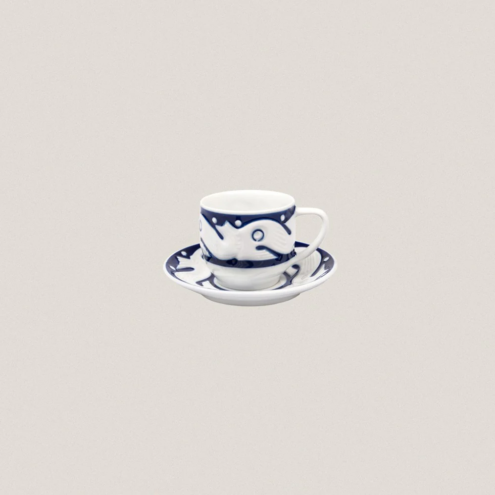 Coffee Set 6 services Peixes Azul - Image 2