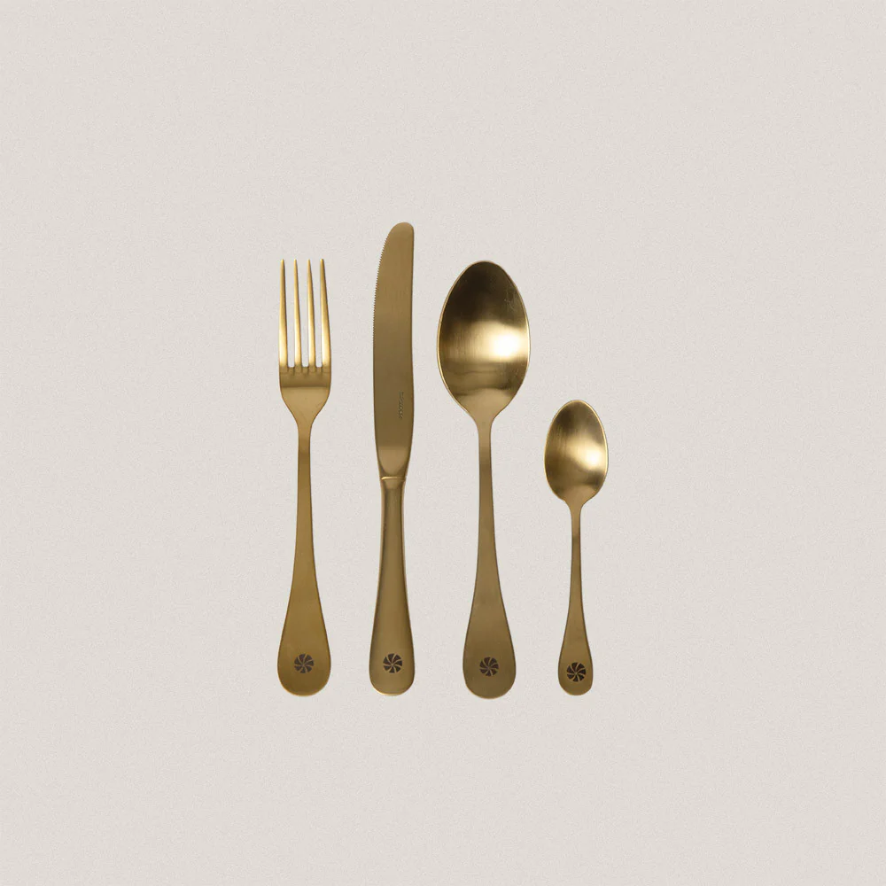 Cutlery 24 Pieces Stainless Steel finished in Matte Gold