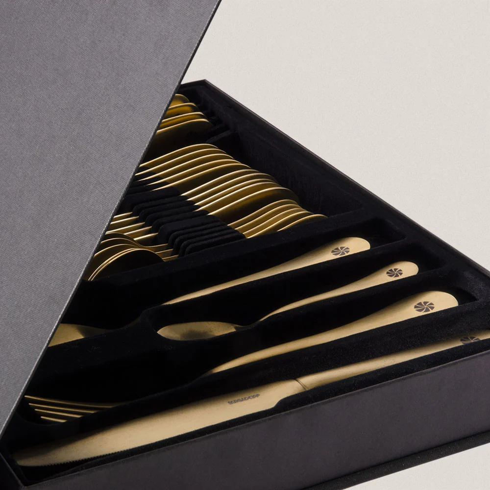Cutlery 24 Pieces Stainless Steel finished in Matte Gold - Image 3