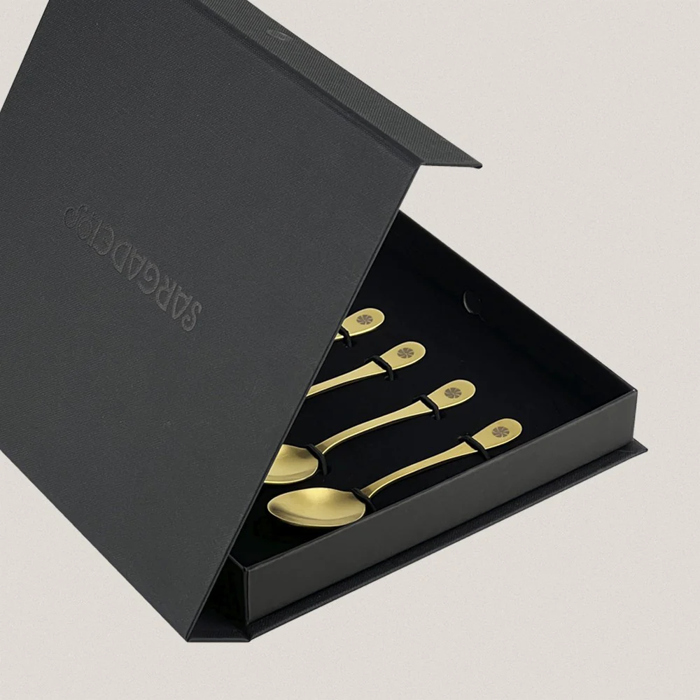 Moka Trisquel 6 Pieces Matte Gold Spoons - Image 2