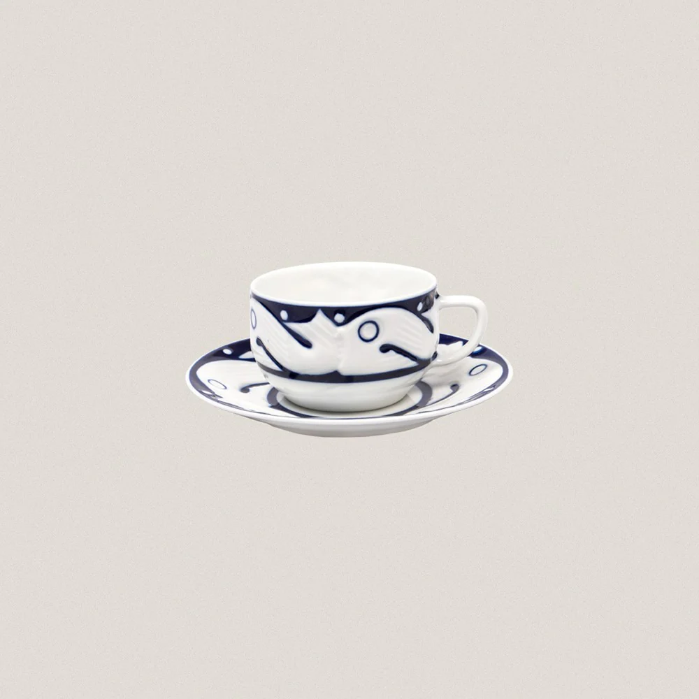 Tea Set 6 services Peixes Azul - Image 2