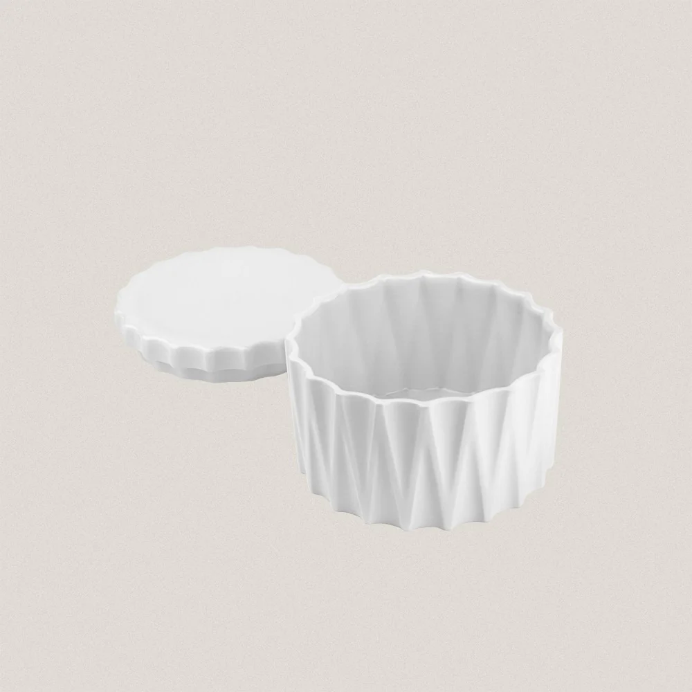White Fol Round Box - Image 2